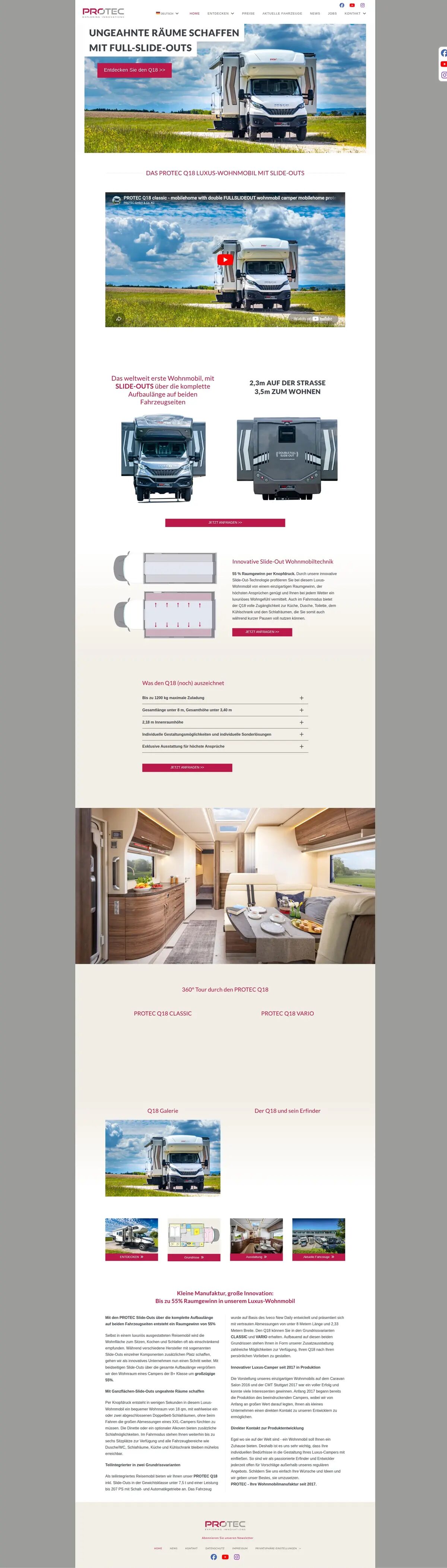 Protec Mobil website before the Digimedion redesign