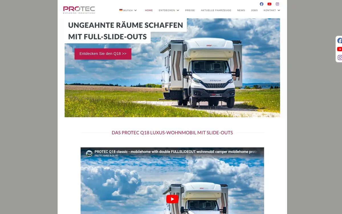 Website vorher – Protec Mobil