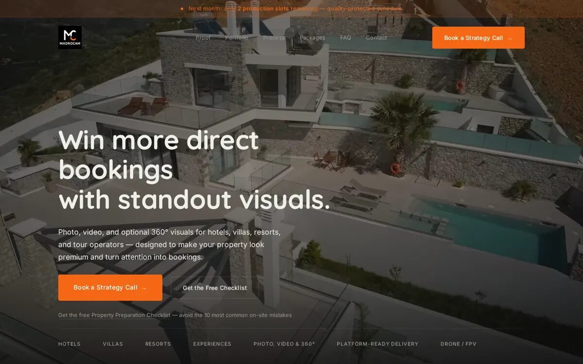Madrocam – Website von Digimedion
